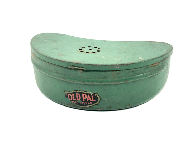 Vintage Metal Old Pal Belt Bait Box