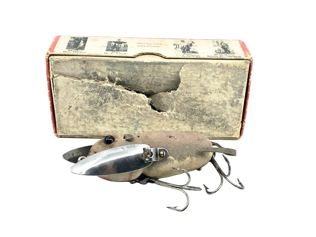 Heddon Crazy Crawler 2100, GM Grey Mouse Color w/Brush Box