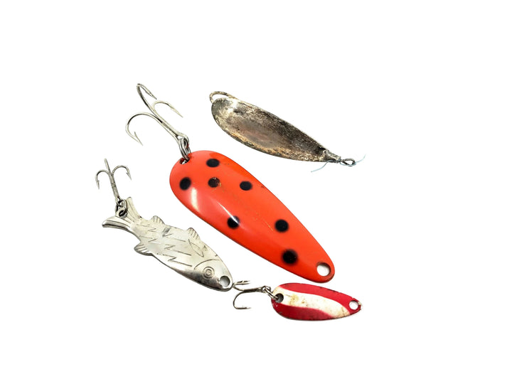 Vintage Spoon 4 Pack, Atlantic Lures, Len Thompson, Johnson Silver Minnow