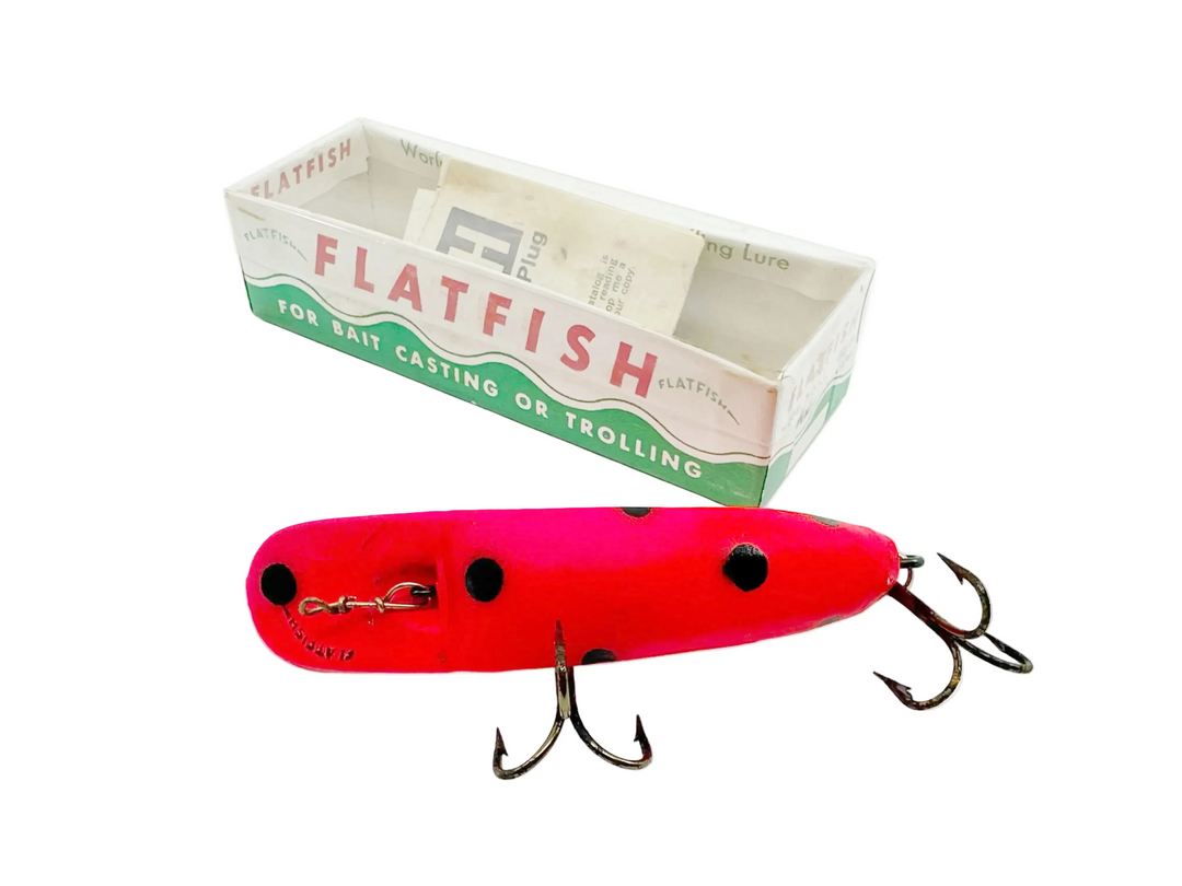 Helin Flatfish M2, RFB Red Fluorescent Black Spots Color w/Box