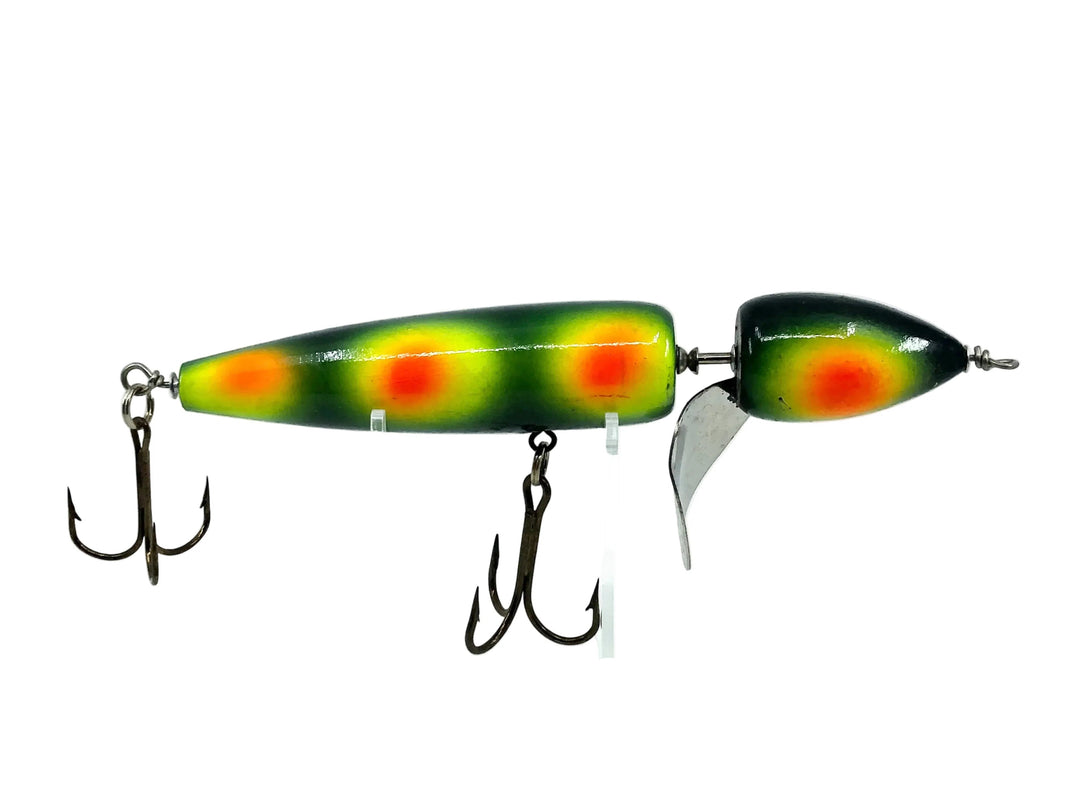 Slammer Tackle Thunderhead, Dark Green/Chartreuse & Fluorescent Orange Spots