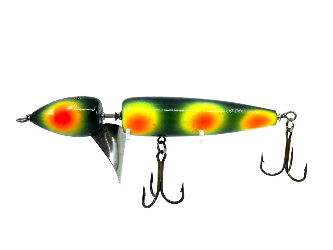 Slammer Tackle Thunderhead, Dark Green/Chartreuse & Fluorescent Orange Spots