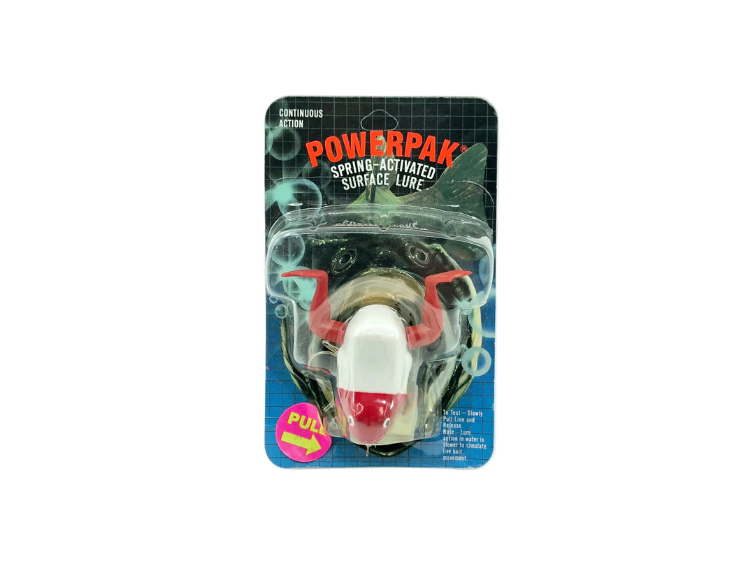 Powerpak Spring Activated Mechanical Frog, Red Head/White Color on Card