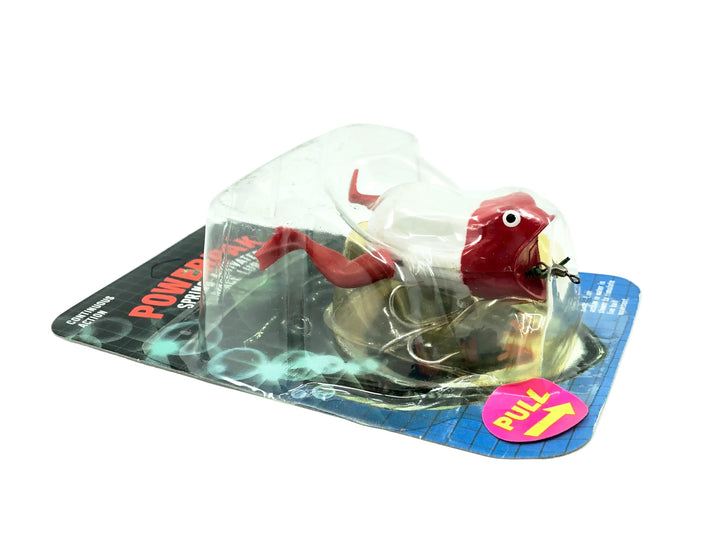Powerpak Spring Activated Mechanical Frog, Red Head/White Color on Card