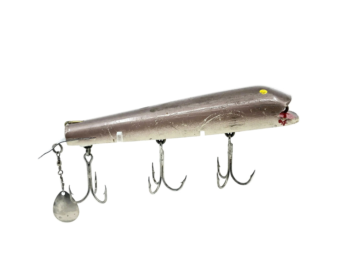 Bobbie Bait 6 1/2" Jerk Bait, Silver/White Color - Vintage