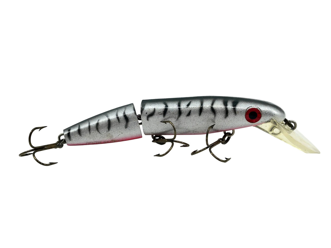 Joe Bucher Tackle Co. Buchertail Jointed Depth Raider 8", Custom Silver Flitter Tiger Color