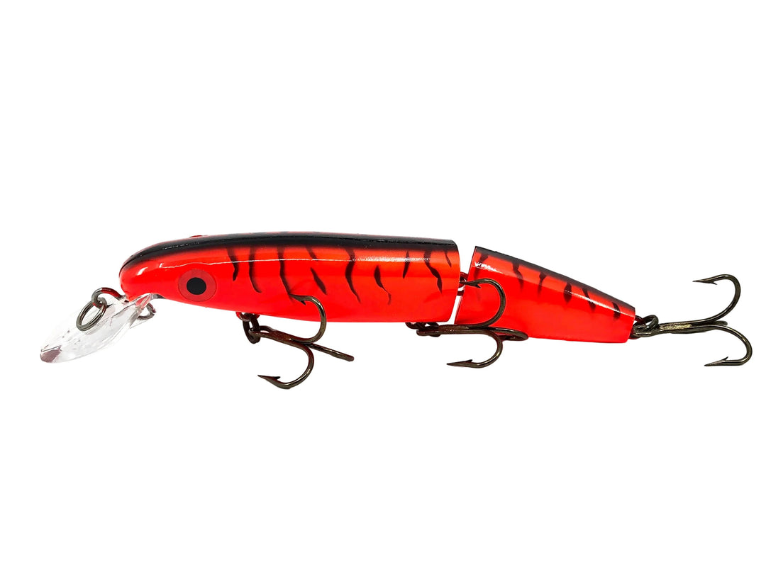Joe Bucher Tackle Co. Buchertail Jointed Depth Raider 8", Fluorescent Orange Tiger Color