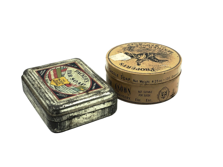 Vintage, Packer's Tar Soap and Propert's Leather &amp; Saddle Soap Tin Two Pack