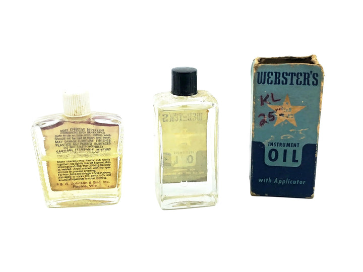 Vintage, Webster's Instrument Oil & Off Insect Repellent Vials