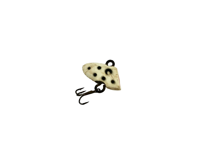 Fly Rod Pico Perch Type Lure, White Black Dots