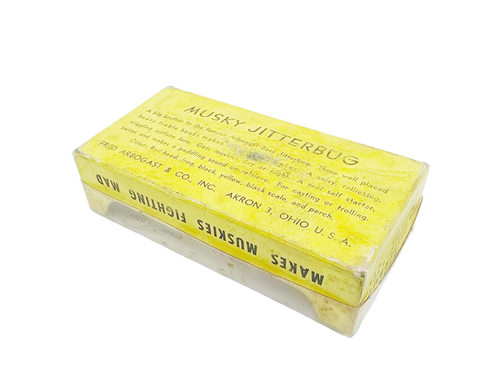 Arbogast Wooden Musky Jitterbug Red and White Color in Box