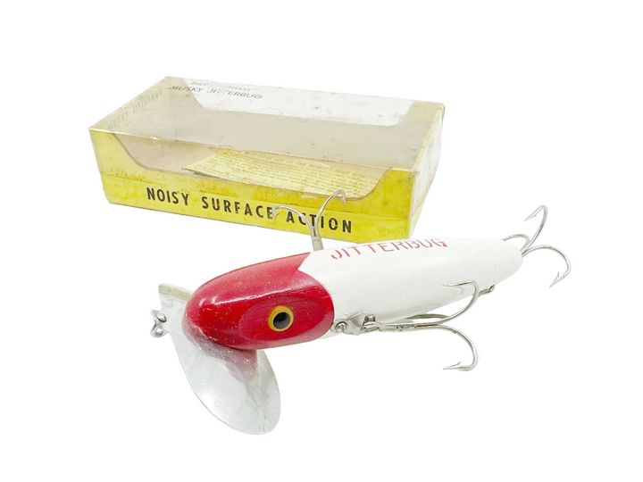 Arbogast Wooden Musky Jitterbug Red and White Color in Box