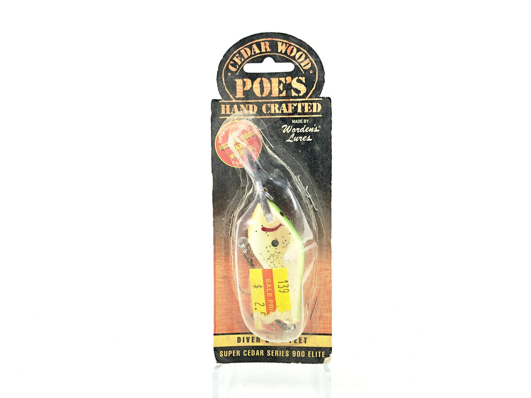 Poe's Super Cedar Series 900 Elite, Green Back/Silver Flitter Color on Card