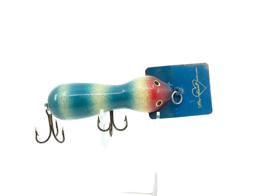 Len Hartman Musky Bug, Blue/White/Red Head Color