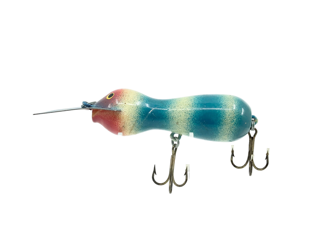 Len Hartman Musky Bug, Blue/White/Red Head Color