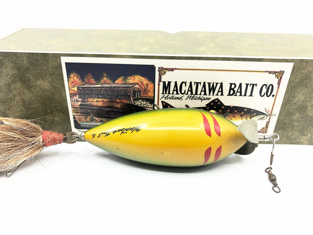 Macatawa Bait Co. Giant Artistic Minnow, Green Crackle Back w/Box