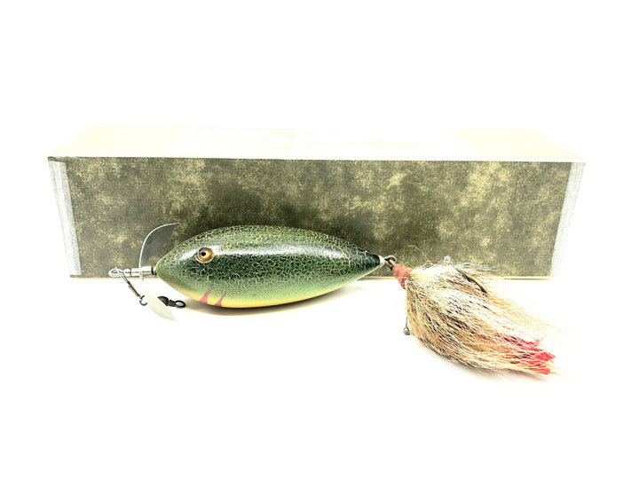 Macatawa Bait Co. Giant Artistic Minnow, Green Crackle Back w/Box