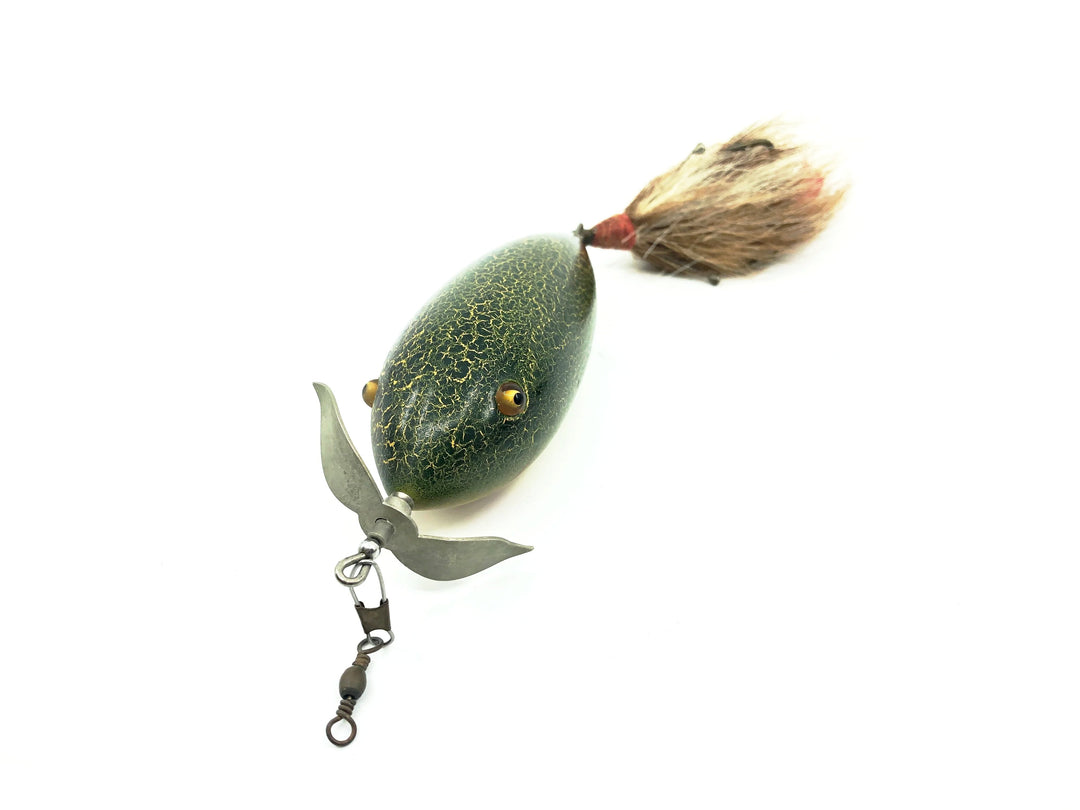 Macatawa Bait Co. Giant Artistic Minnow, Green Crackle Back w/Box