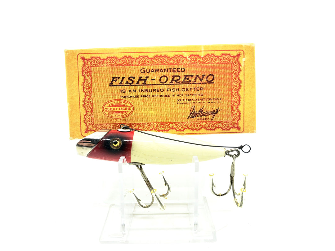 South Bend Fish-Oreno 953, RH Red Head White Color, GE w/Box