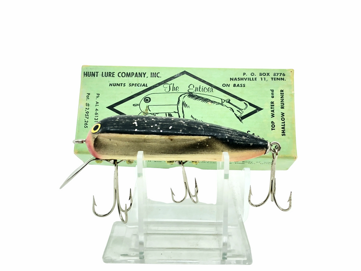 Hunt Lure Co. The Enticer, White/Black/Silver Flitter w/Box