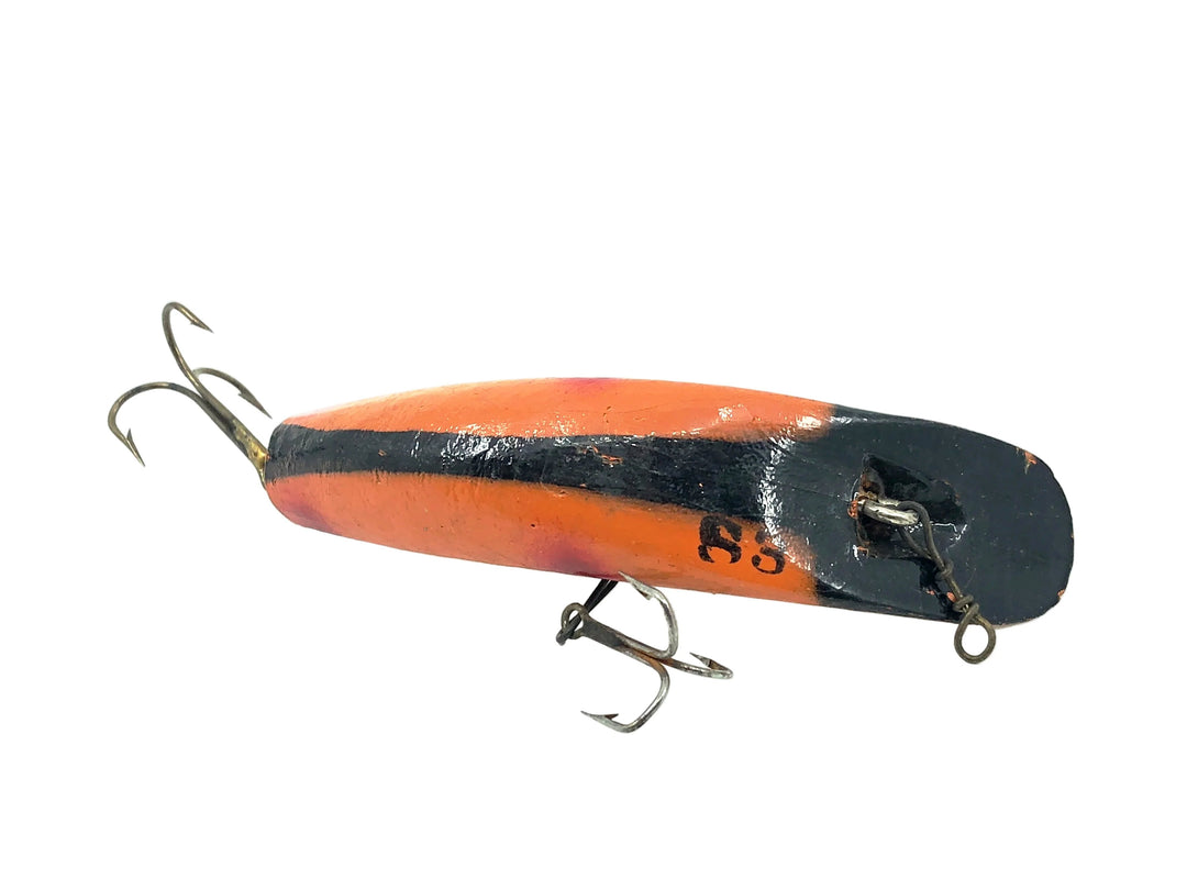 Helin Wooden Flatfish S3, Orange/Black Stripe Color