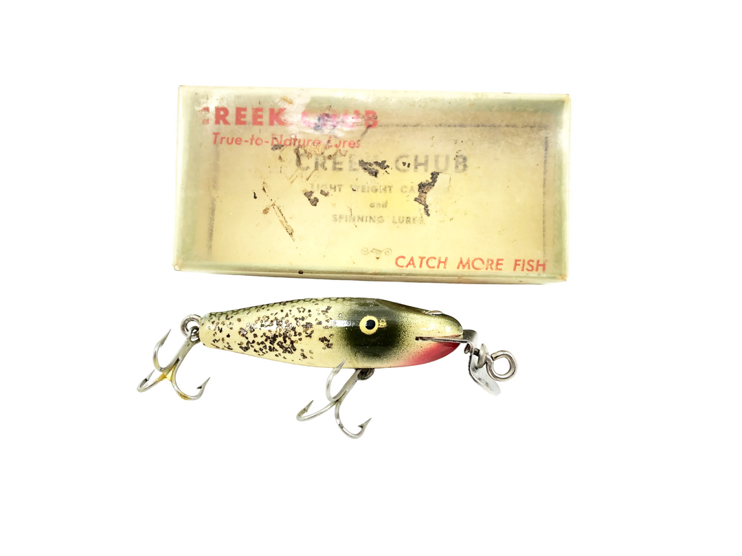 Creek Chub Wooden 9318 Spinning Pikie, Silver Flitter Color with Box