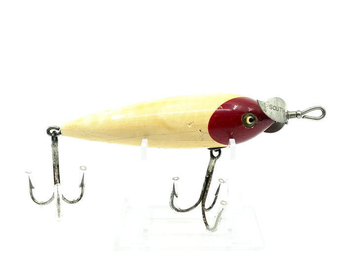 South Bend #921 Surface Floating Minnow, RH Red Head/White Color, GE