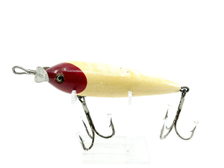 South Bend #921 Surface Floating Minnow, RH Red Head/White Color, GE