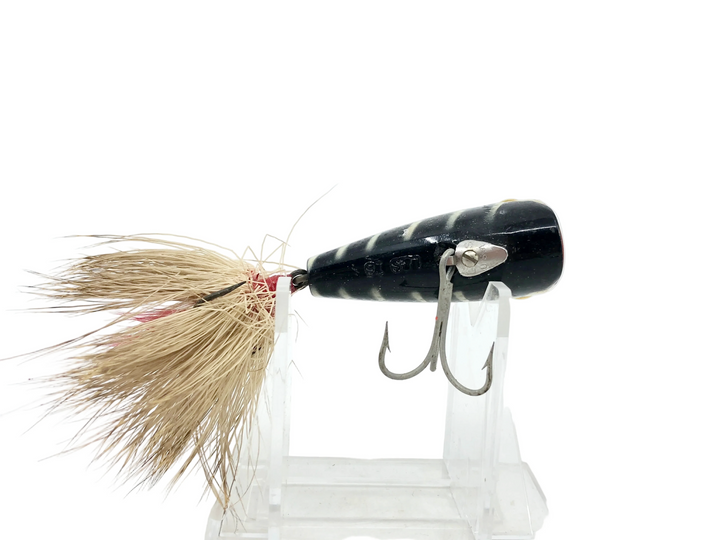 L & S Popper Bucktail Series 16BT, #44 Black Body/White Bars Color
