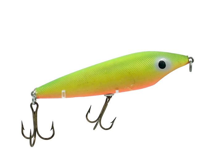 Unknown Musky Glidebait, Chartreuse/Orange Belly Color
