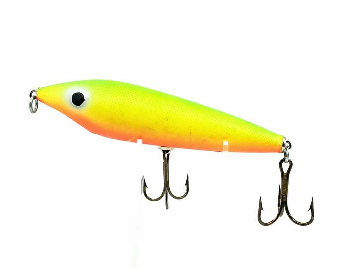 Unknown Musky Glidebait, Chartreuse/Orange Belly Color