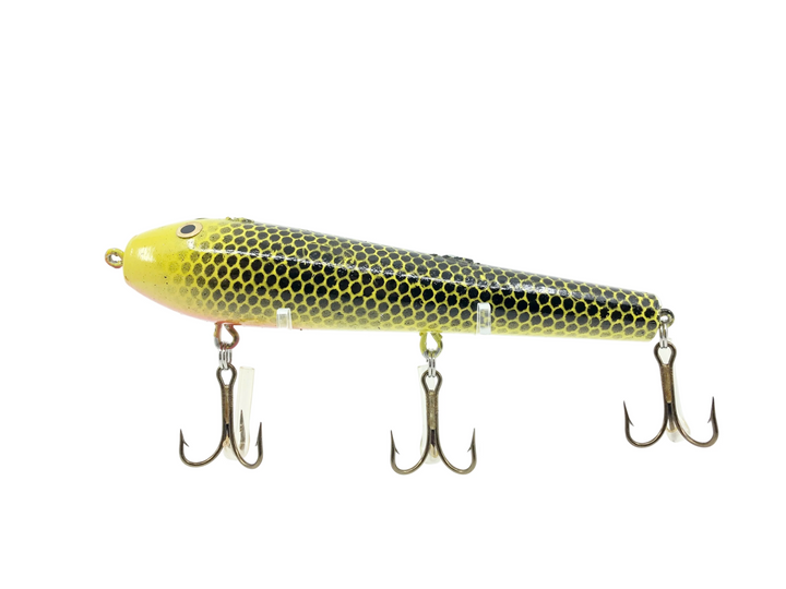 Unknown Musky Glidebait 6", Chartreuse/Black Scale Color