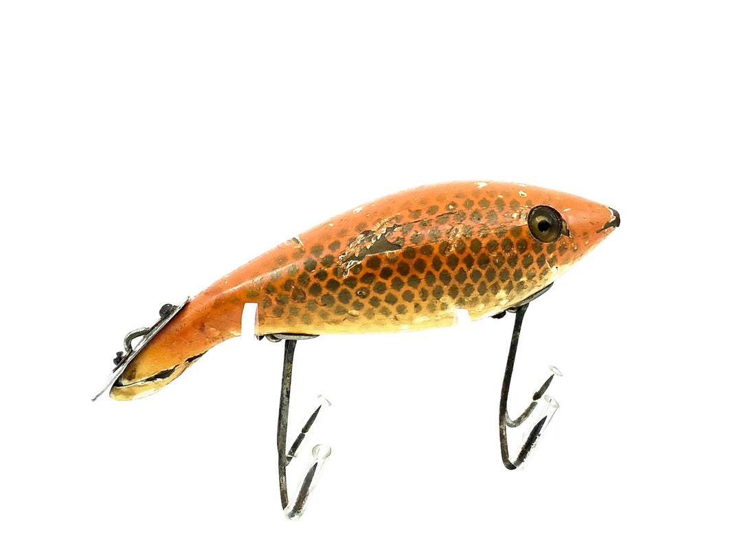 Heddon Wooden 5000 Tadpolly, 9K Goldfish Scale Color, L-Rig, Heart Shape Lip