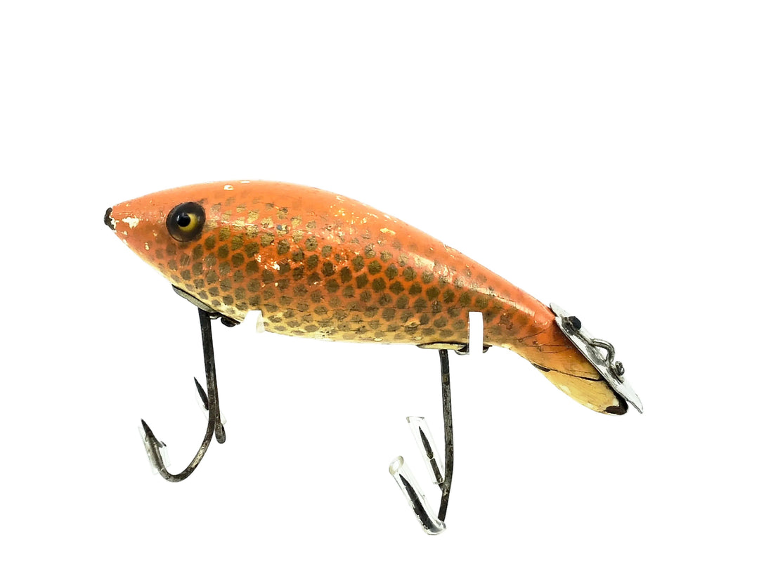 Heddon Wooden 5000 Tadpolly, 9K Goldfish Scale Color, L-Rig, Heart Shape Lip