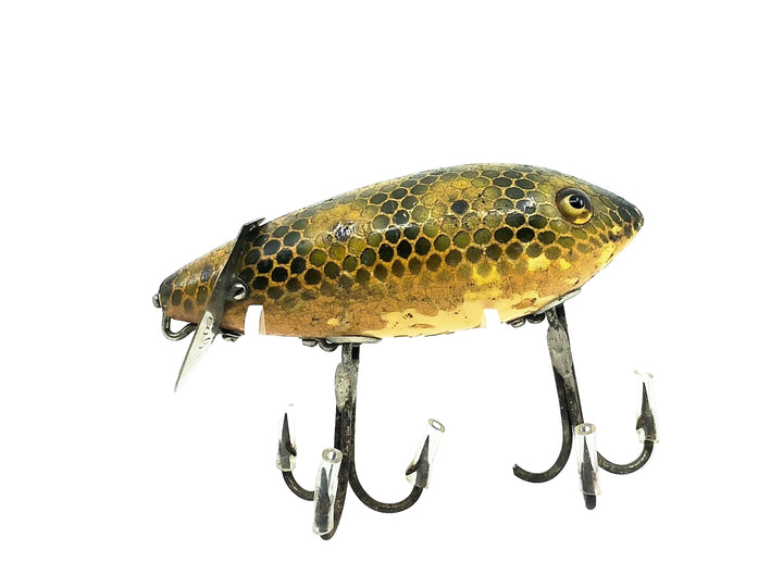 Heddon 1900 Baby Crab Wiggler in Fancy Green Back White Belly Color