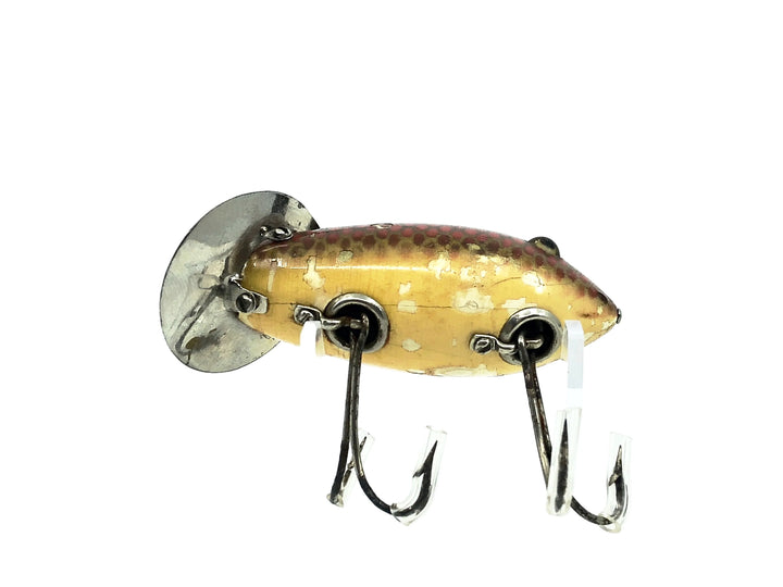 Heddon 1950 Midget Crab Wiggler, 9H Red Scale Color