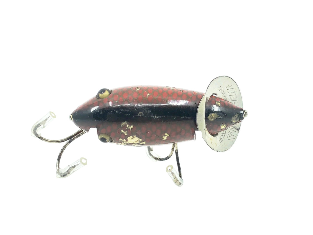 Heddon 1950 Midget Crab Wiggler, 9H Red Scale Color