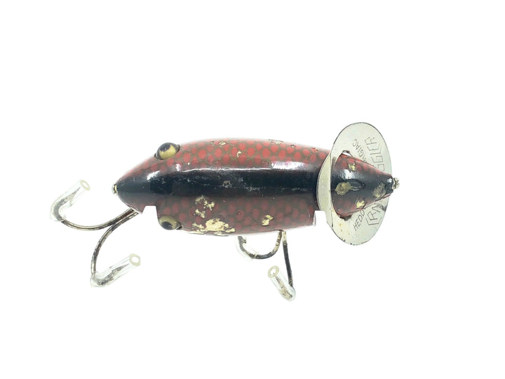 Heddon 1950 Midget Crab Wiggler, 9H Red Scale Color