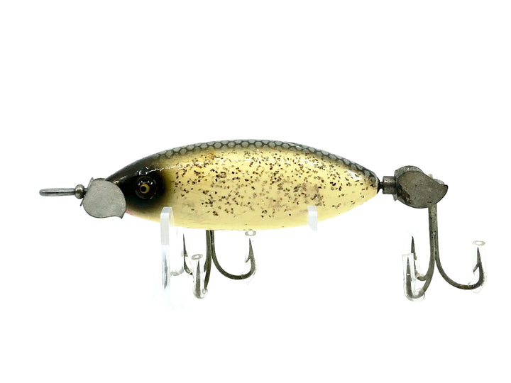 Heddon #140 SOS Wounded Minnow, SS Silver Flash Color - Great Condition, Early!