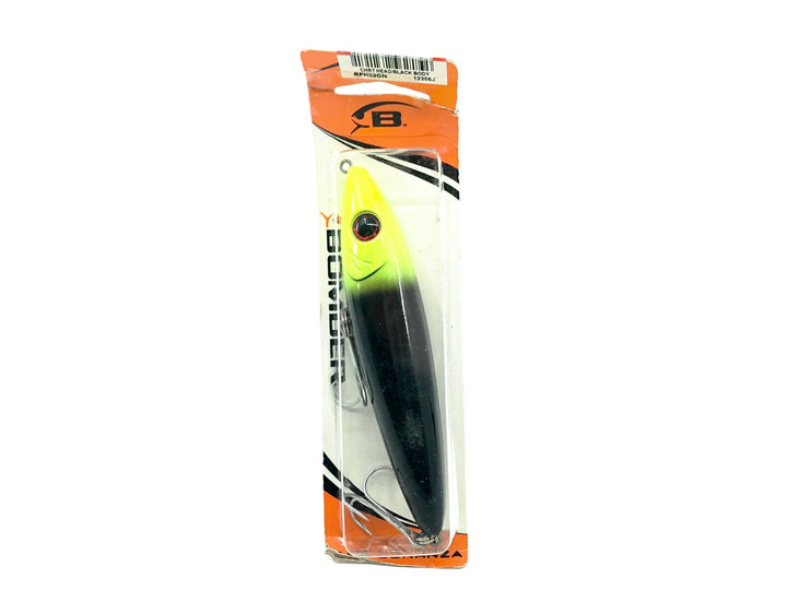 Bomber Walking Bait Chartreuse Head/Black Body on Card