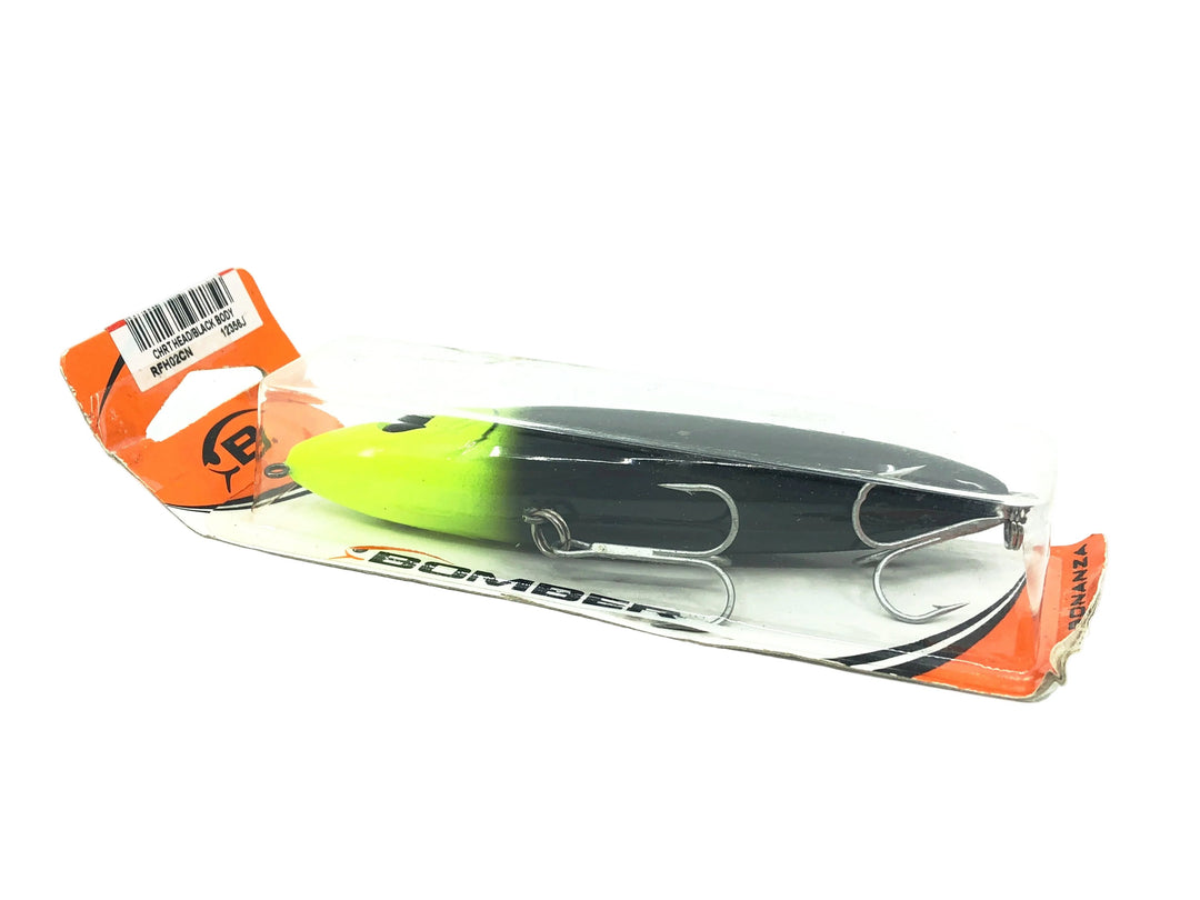 Bomber Walking Bait Chartreuse Head/Black Body on Card