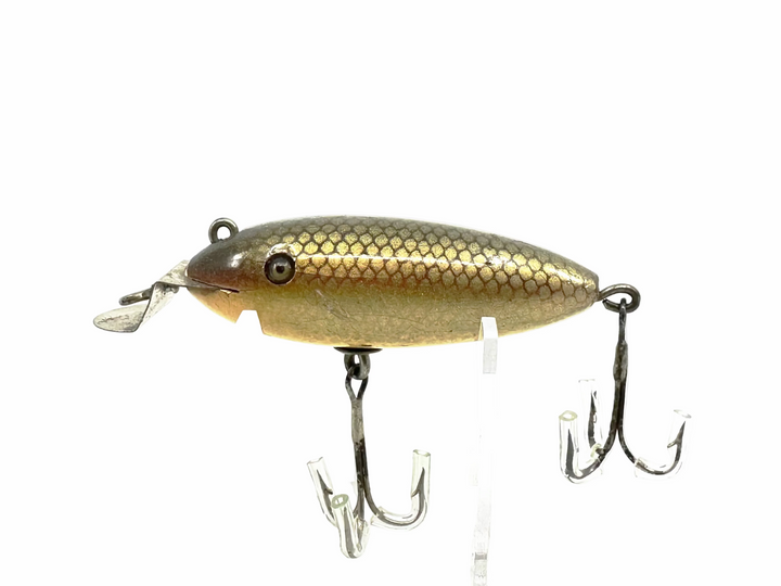 Creek Chub 200 Baby Wiggler, #00 Natural Chub Color-Early Version, Unmarked Lip, Very Good Condition