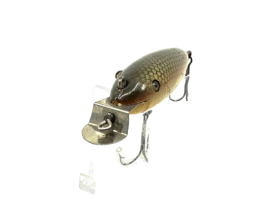 Creek Chub 200 Baby Wiggler, #00 Natural Chub Color-Early Version, Unmarked Lip, Very Good Condition