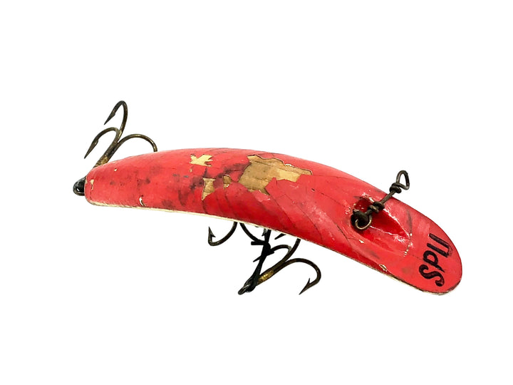 Helin Flatfish SPU, WR White Bottom/Red Top Color-Wooden