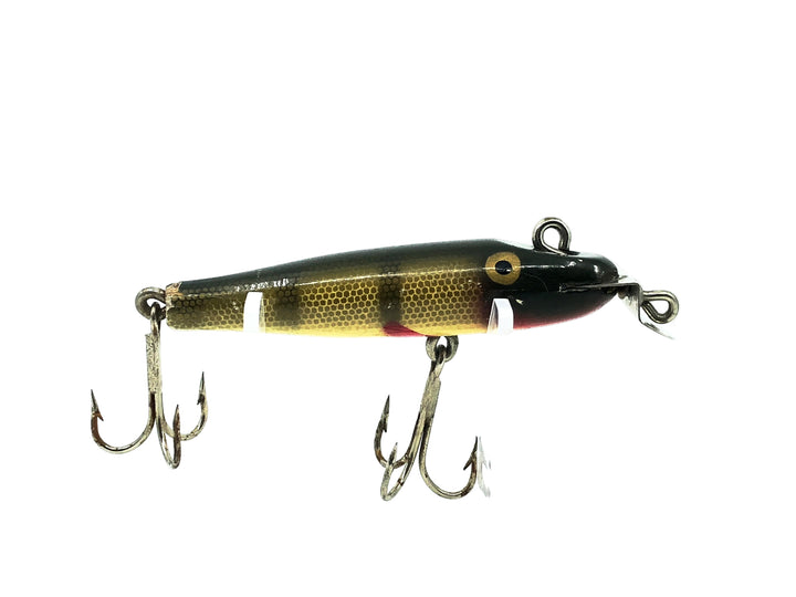 Creek Chub 2200 Midget Pikie, #01 Perch Scale Color, Early Model Double Line Tie Painted Eyes - 1924-35