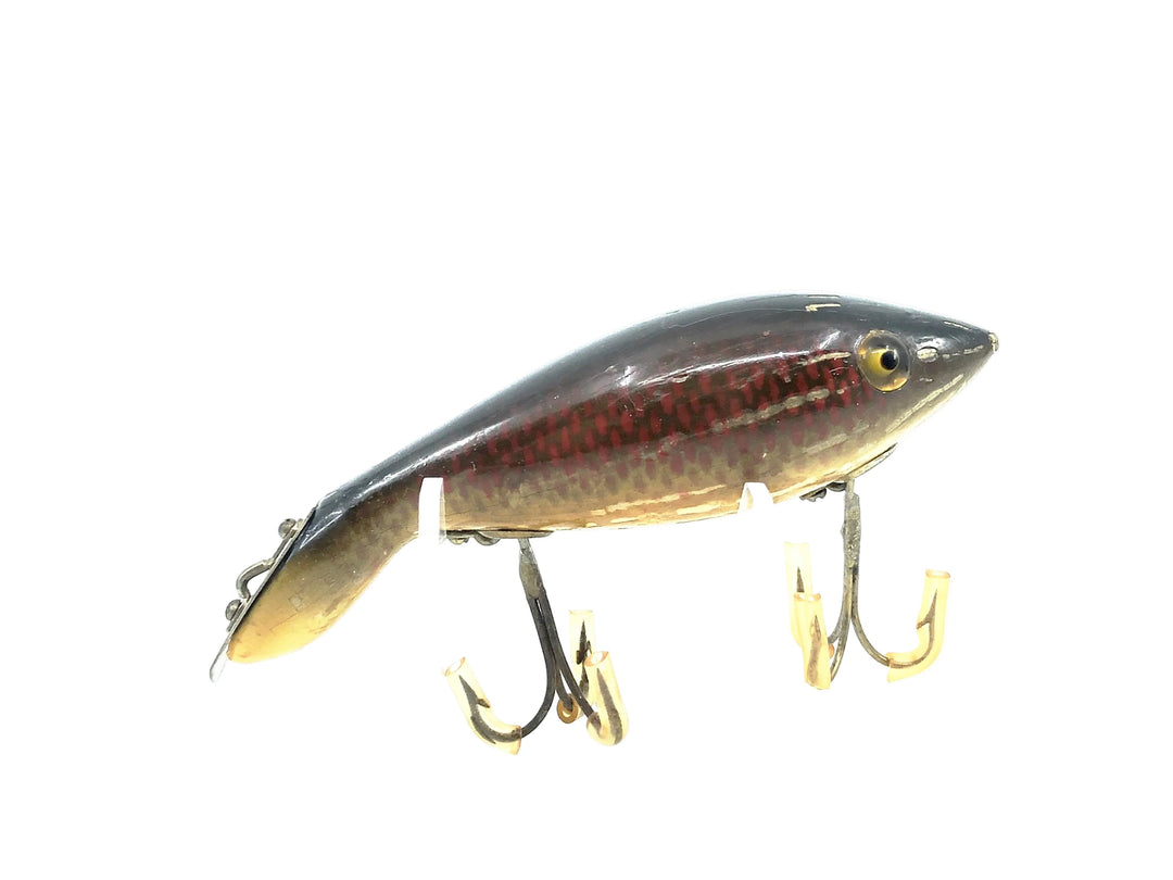 Heddon Wooden 5000 Tadpolly, 9H Red Scale Color, L-Rig, Heart Shape Lip