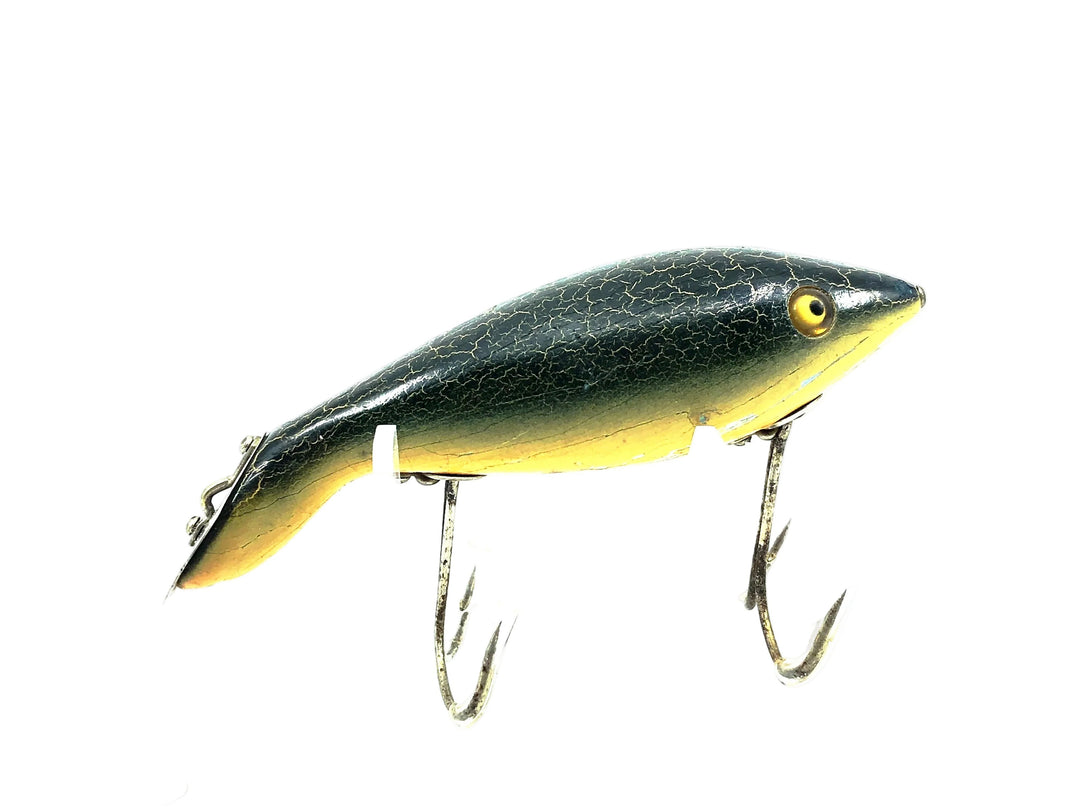 Heddon Wooden 5000 Tadpolly, GCB Green Crackle Back Color, L-Rig