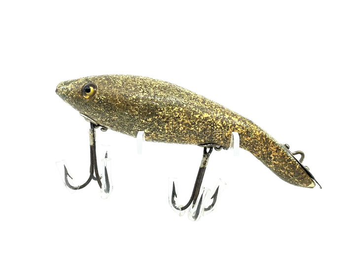 Heddon Wooden 6000 Tadpolly, 6008 Gold Specks/White Body Color, L-Rig