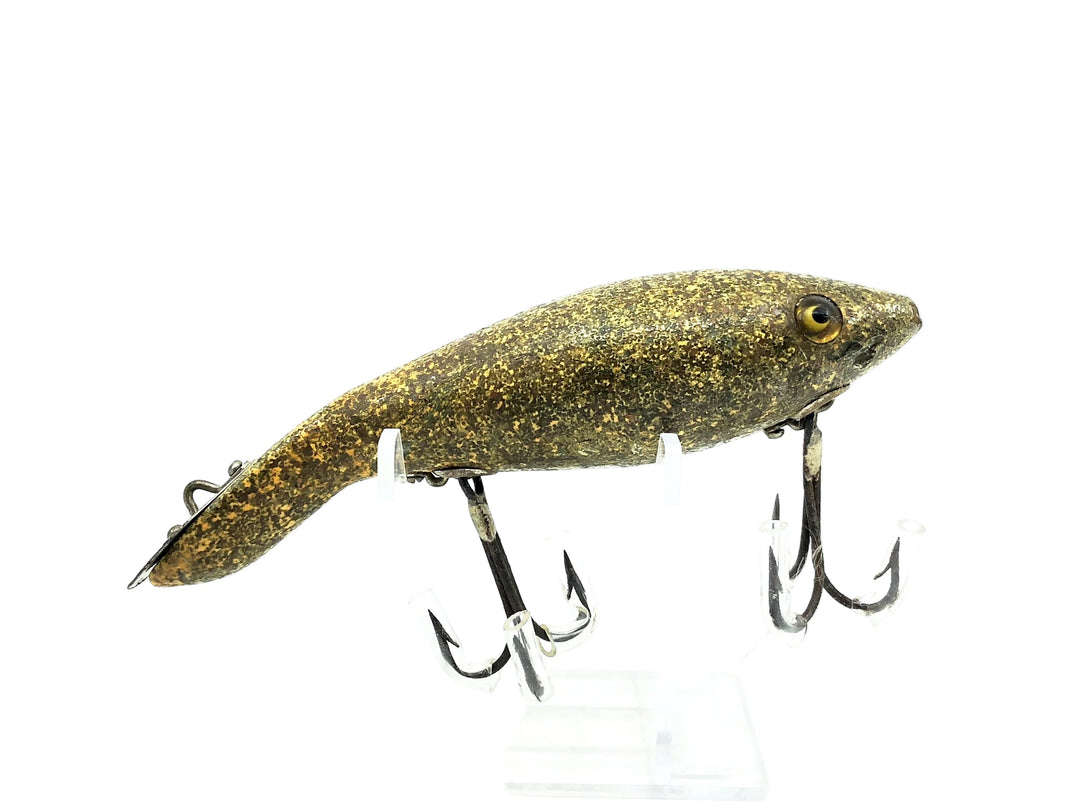 Heddon Wooden 6000 Tadpolly, 6008 Gold Specks/White Body Color, L-Rig