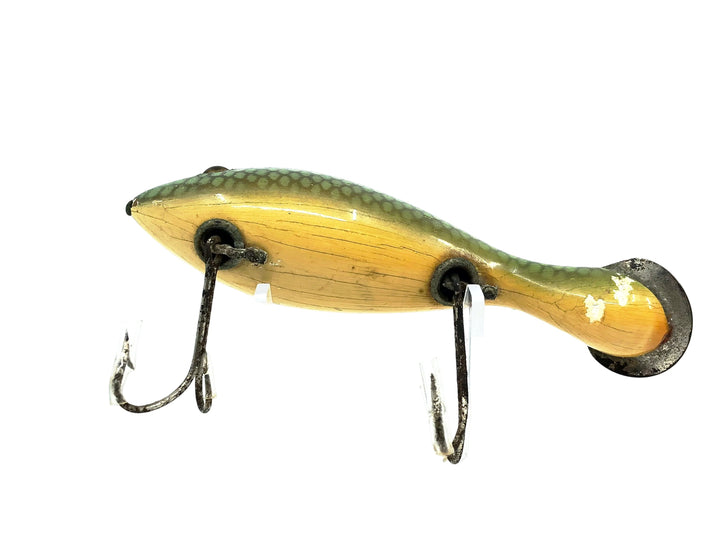 Heddon Wooden 5000 Tadpolly, 9D Green Scale Color, L-Rig